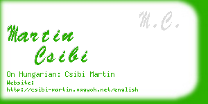 martin csibi business card